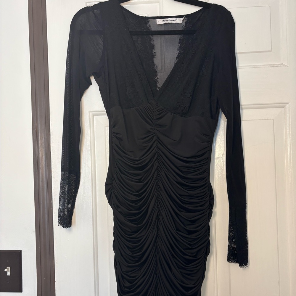 BCBGMaxAzria Black Silk Scarf